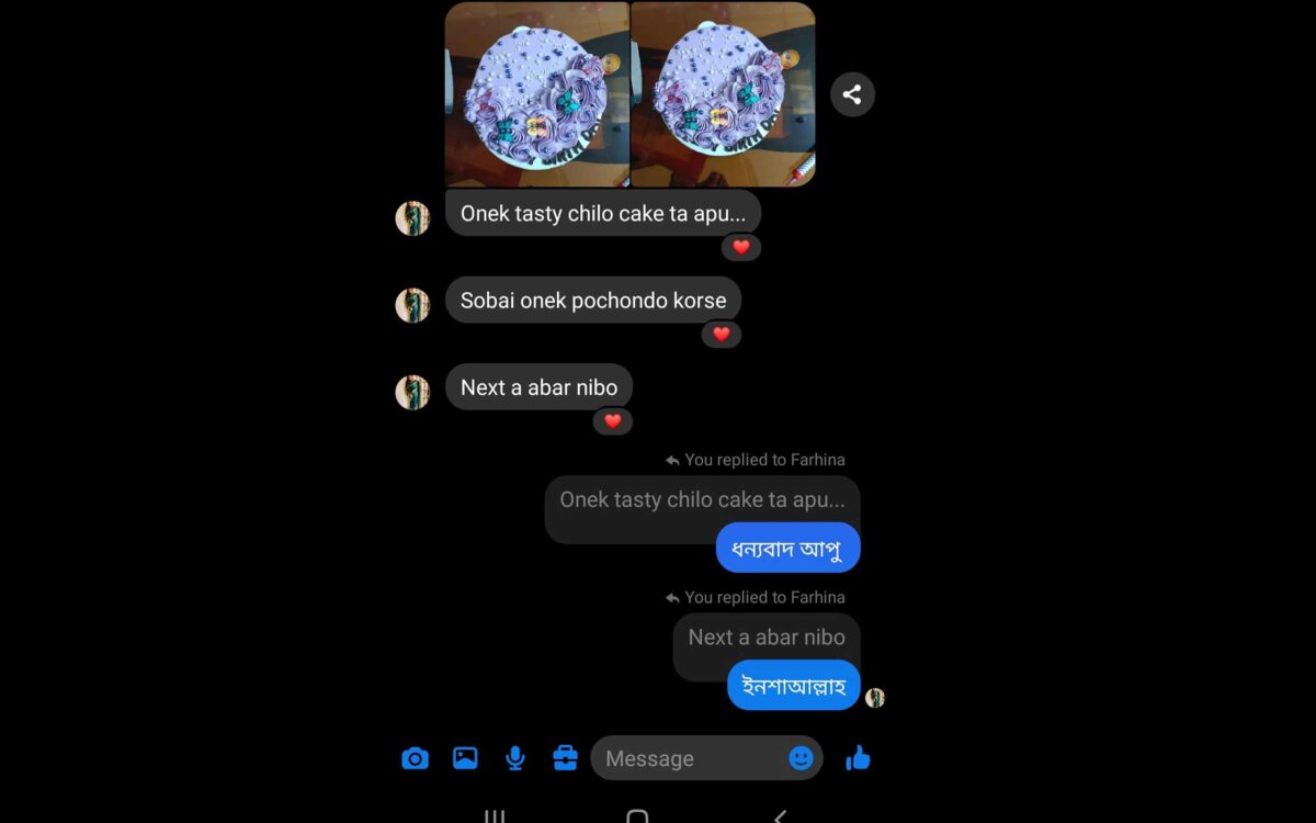 Lovely feedback from a satisfied customer